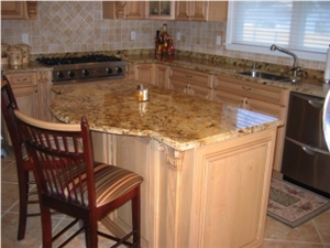 Carmel Gold Kitchen Countertop, Yellow Granite Kitchen Countertops
