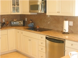Carmel Gold Kitchen Countertop, Yellow Granite Kitchen Countertops
