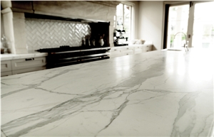 Arabescato Cervaiole Kitchen Countertop, White Marble
