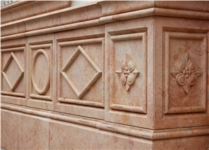 Decorative Elements with Rosa Levante Limestone, Pink Limestone Home Decor