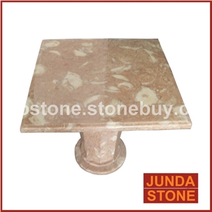 Jade Shell Marble Tabletop, Jude Shell Pink Marble Tabletop