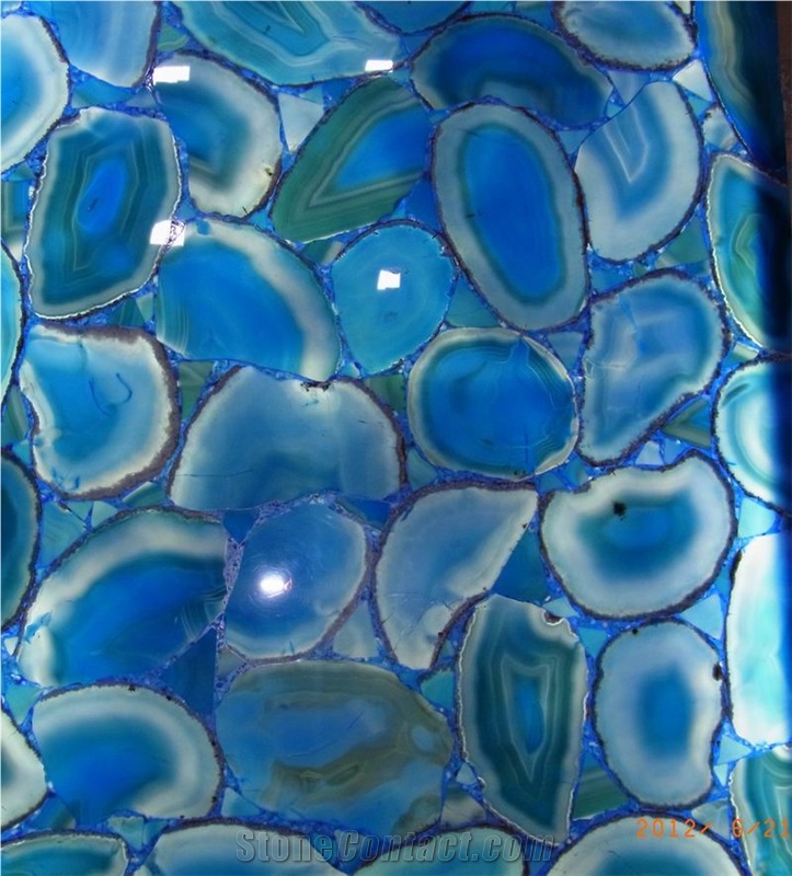 Blue Agate Semiprecious Stone (J01)