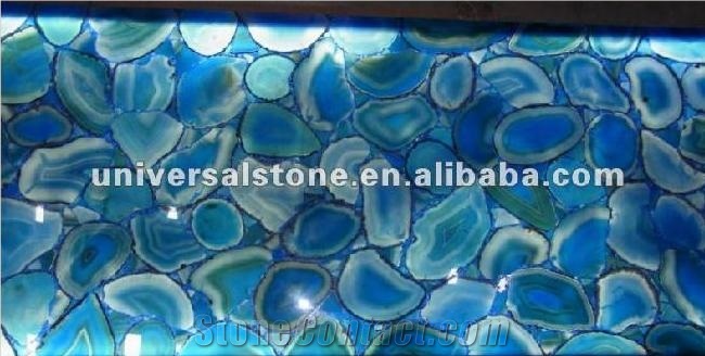 Blue Translucent Agate Semiprecious Stone(J02)