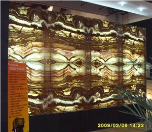 Tiger Vein Onyx Glass Niche Wall (J03)