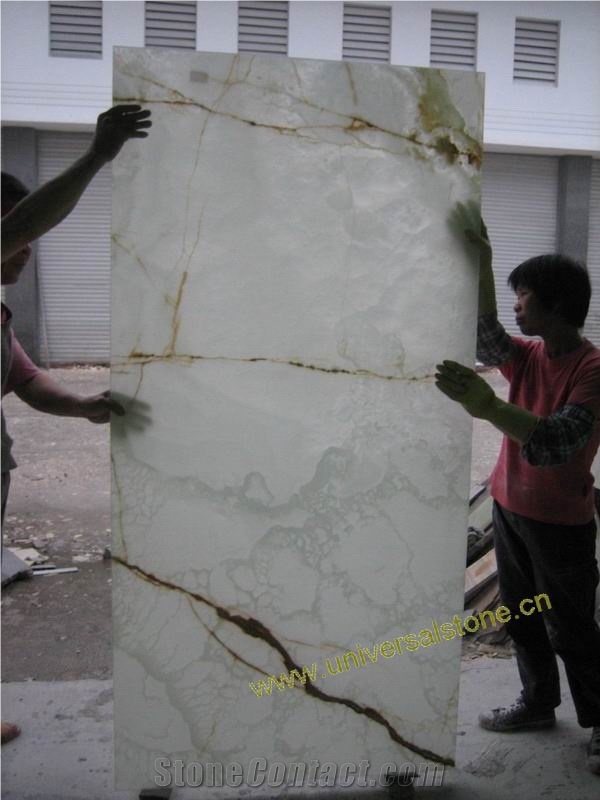 Translucent White Onyx Glass Panel Z02