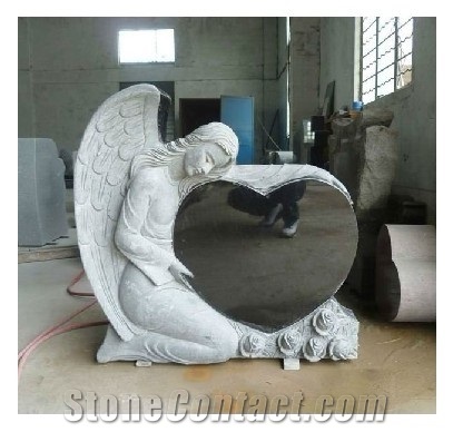 Angel Tombstone, Shanxi Black Granite Tombstone