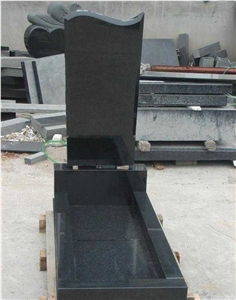 Cheap Russia Style Tombstone, China Black Granite Tombstone