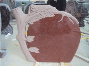 India Red Tombstone, India Red Granite Tombstone