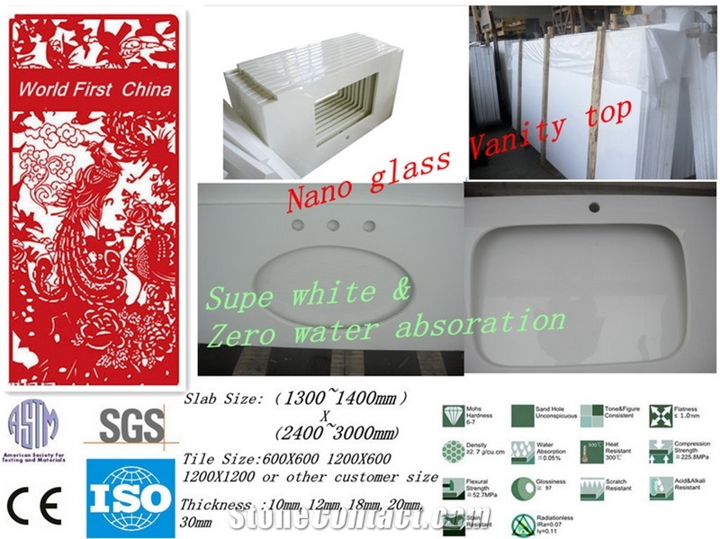 the Newest Super White & Glossy Nano Glass Vanity