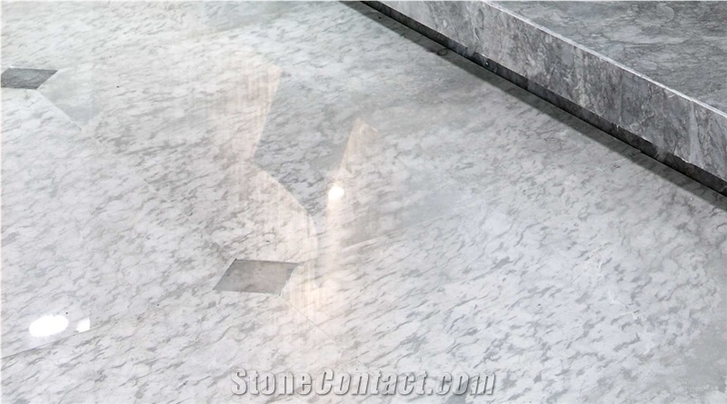 Marble Slab& Cut to Size Polar White-China Gray Marble Floor Covering Tiles-Wall Cladding Stone, Polished
