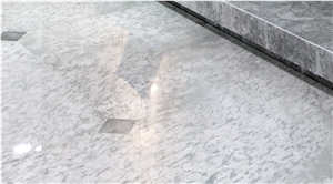 Marble Slab& Cut to Size Polar White-China Gray Marble Floor Covering Tiles-Wall Cladding Stone, Polished