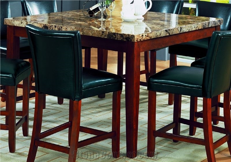 Marble Top Dining Table Top, Emperador Dark Brown Marble Table Tops