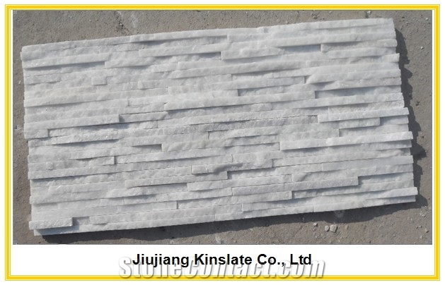 Natural White Quartzite Slim Strips Interior Wall