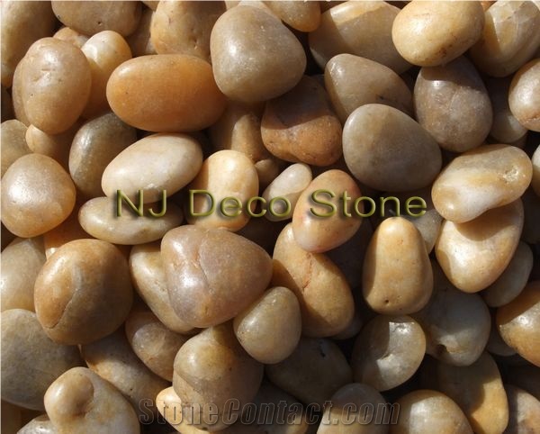 Decorative Yellow Pebble Garden Stone, Pebble Yellow Sandstone Pebbles