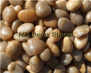 Decorative Yellow Pebble Garden Stone, Pebble Yellow Sandstone Pebbles