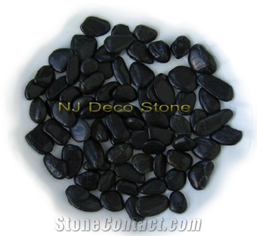 High Polished Black Pebble, Pebble Black Granite Pebbles