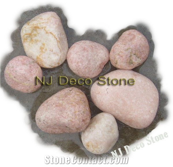Pink Pebble Stone Garden Stone, Pink Marble Pebble Stone