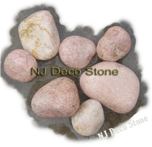 Pink Pebble Stone Garden Stone, Pink Marble Pebble Stone