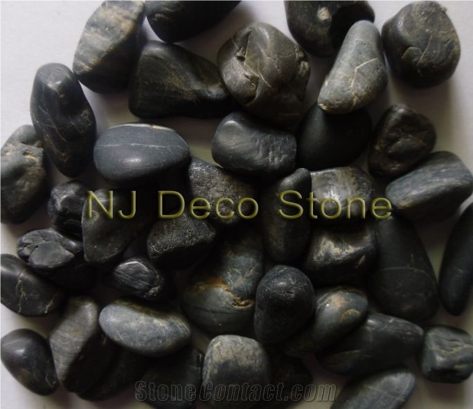 Unpolished Black Pebble, Pebble Black Sandstone Pebbles