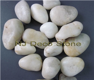 White Pebble Polished River Stone, Pebble White Marble River Stone