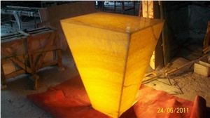 Backlit Honey Onyx Glass Bar Top (Z-68)