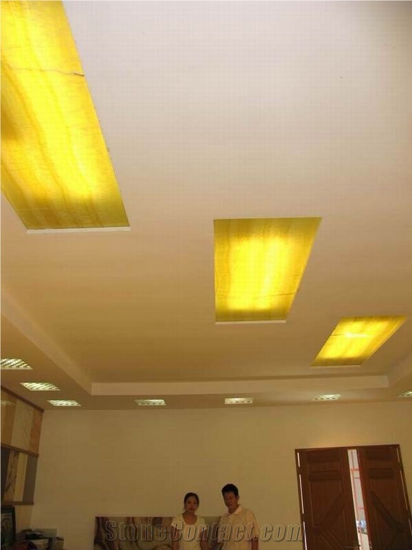 Backlit Honey Onyx Glass Ceiling Panel From China Stonecontact