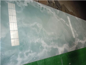 Backlit White Onyx Glass Panel (J25)