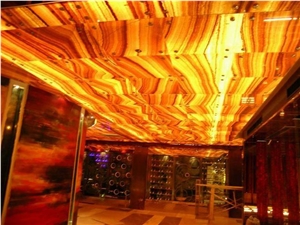 Backlit Wood Vein Onyx Glass Panel Z-12
