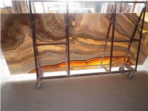 Backlit Wood Vein Onyx Glass Panel(Z11)