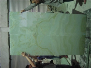 Green Jade Onyx Glass Panel Backlit (J87)