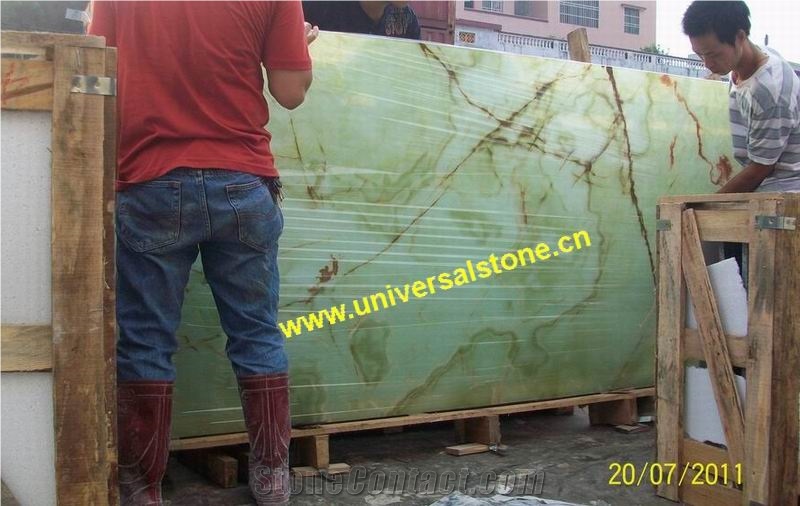 Green Onyx Glass Panel (J057) from China - StoneContact.com