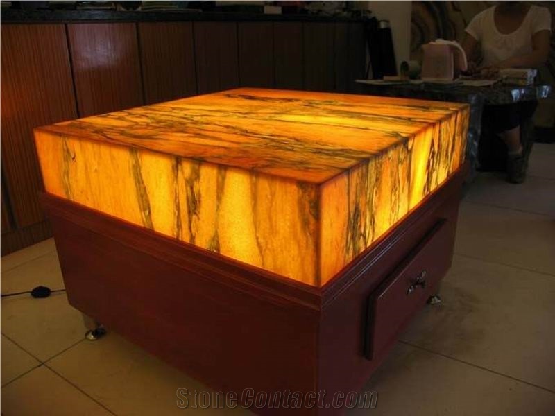 Translucent Afterglow Onyx Glass Table(Z10)