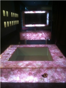 Translucent Agate Semiprecious Stone Bath Top