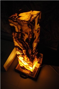 Translucent Golden Cloud Onyx Lamp Box