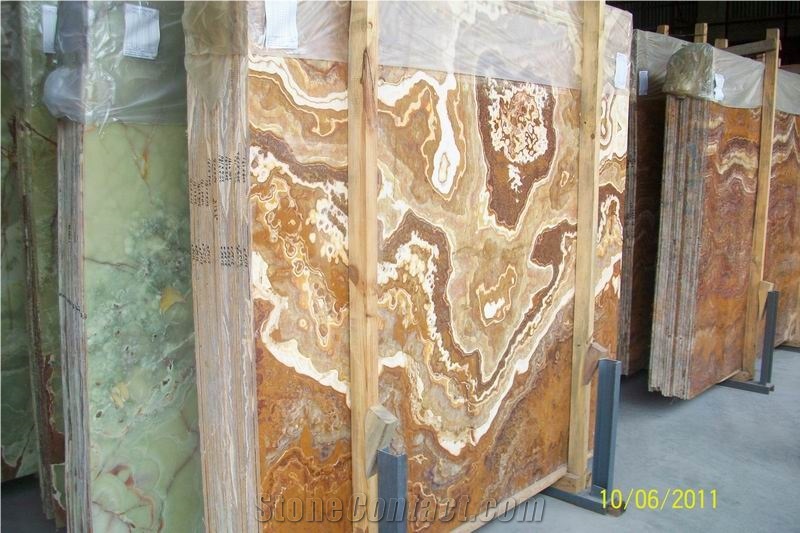 Translucent Golden Onyx Glass Tile