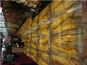 Translucent Onyx Glass Panel Floor Tile