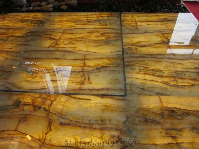 Translucent Onyx Glass Panel Floor Tile