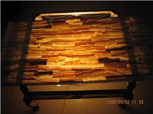 Translucent Tiger Eye Onyx Glass Panel