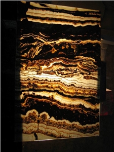 Translucent Tiger Vein Onyx Decorative Wall