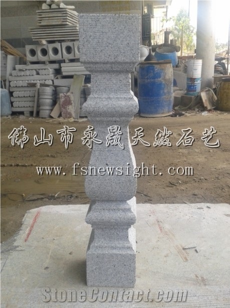 Granite(G603 Filamentous) Balustrade 60x12x12 cm C, Natural White Granite Balustrade