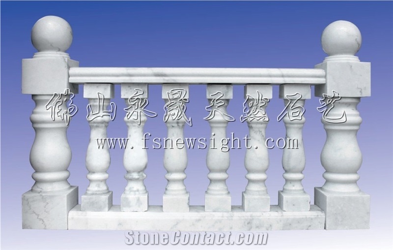 White Marble Balustrade 60x12x12 cm Square