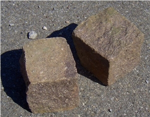 Trento Porphyr Cobble Stone, Red Granite Cobble Stone