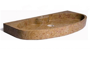 Giallo Reale Rosato Marble Sink, Pink Marble