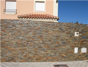 Roja Multicolor Slate Ledge Stone Wall, Roja Multicolor ,Multicolor Spain Slate