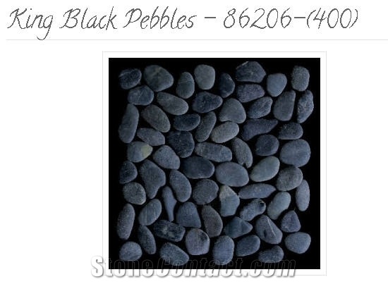 King Black Pebbles - 86206-(400), Black Marble Pebbles