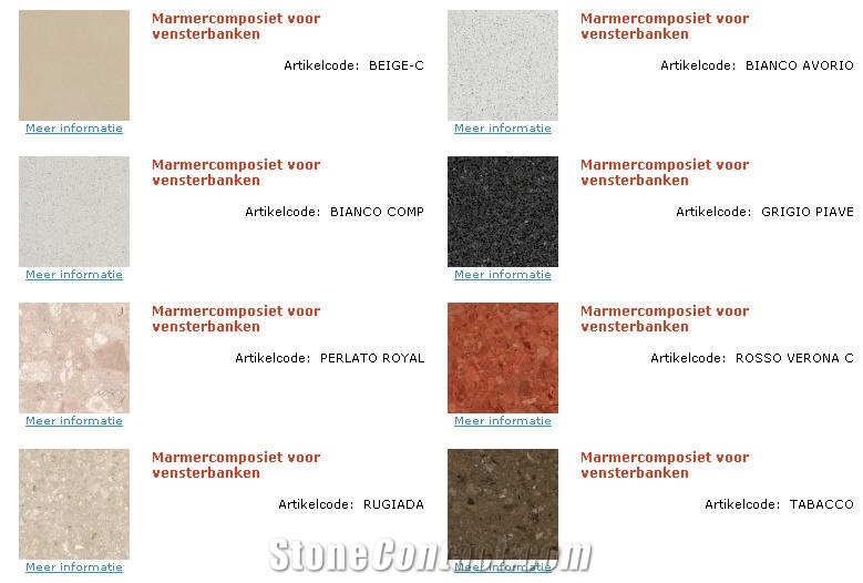 Solid Surface Composite Stone Colours