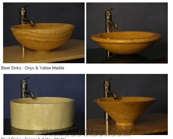 Bali Honey Natural Stone Sinks, Yellow Marble