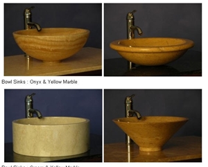 Bali Honey Natural Stone Sinks, Yellow Marble