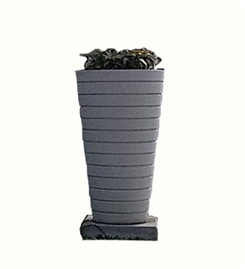 Decoration Outdoor Stone Flowerpot, G383 Grey Granite Pot