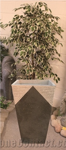Decoration Outdoor Stone Flowerpot, G383 Grey Granite Pot